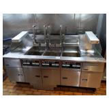 PITCO 3 BAY GAS FRYER W/ DUMPSTATION & OIL DRAIN