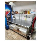 72" X 30" SS TABLE WITH OVERSHELF