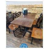 24" X 42" WOOD TOP 4 SEAT TABLES - 30" TALL