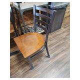 WOOD SEAT METAL FRAME CHAIRS