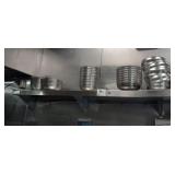 ASSORTED SIZE SS SHELVES - NO CONTENTS