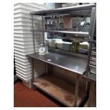 48" X 24" SS TABLE WITH OVERSHELF - NO CONTENTS