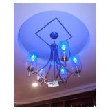 CHROME CHANDELIERS WITH COLOR CHANGING LIGHTS