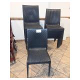 BLACK PLASTIC WICKER CHAIRS