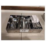 LOT FLATWARE WITH SS BIN