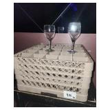 LOT 33 WINE GLASSES & RACK