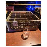 LOT 17 ROCK GLASSES WITH GLASS RACK