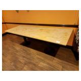 96" X 32" WOOD TOP DOUBLE BASE TABLES