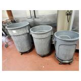 TRASH CANS ON DOLLIES