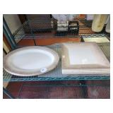 SET 8 PLASTIC SERVING PLATTERS