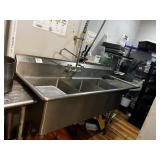 3 COMP SINK WITH SPRAYER 75" X 27"