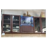 5 door cabinet with glass doors