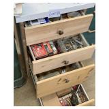 4 drawer cabinet with contents