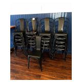 BLACK METAL STACKABLE CHAIRS