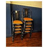 METAL FRAME WOOD SEAT STACKABLE CHAIRS