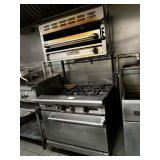 AMERICAN RANGE 4 BURNER GAS STOVE W/ SALAMANDER