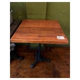 24" X 24" WOOD TOP TABLES OLD FASHIONED BASES