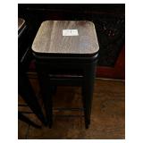 METAL FRAME WOOD TOP BACKLESS STOOLS