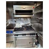 WOLF 6 BURNER GAS STOVE WITH SALAMANDER & OVEN