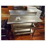 36" X 18" SS TABLE WITH BACKSPLASH