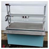 60" X 30" WORK TABLE W/ OVERSHELF & HATCO WARMERS