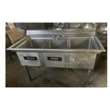 3 COMPARTMENT SINK 54" X 27" X 40" TALL