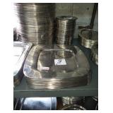 LOT OF 21 SILVER PLATED SQ TRAYS 12-1/2" X 12-1/2"