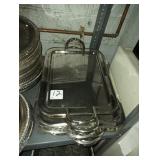 LOT OF 9 SERVING TRAYS 24" LONG