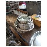 LOT OF 42 ASSTD SIZE SILVER PLATED TRAYS