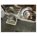LOT ASSTD SILVER PLATED & SS TRAYS
