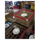 RACKS OF ASSORTED CUPS & SAUCERS