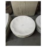 LOT OF 7 ROUND PLATTERS 18"