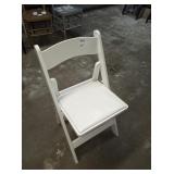 LIKE NEW WHITE WOOD FOLDING CHAIRS (RESIN)