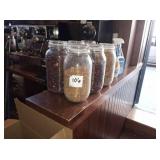 GLASS JARS WITH CONTENTS