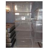 LOT OF 9 PLASTIC BINS WITH COVERS