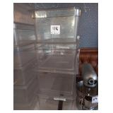 LOT OF 9 PLASTIC BINS WITH COVERS