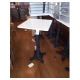 CARRARA QUARTZ TABLE TOP EMILINE CAST IRON BASE