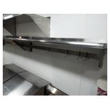 5 FT SS SHELVES WITH BUILT IN POT RACK