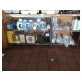 78" COUNTER RACK WITH CONTENTS