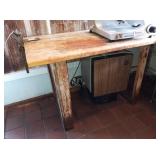 47" X 31" BUTCHER BLOCK TABLE WITH CAN OPENER
