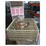 LOT OF 16 MARGARITA GLASSES WITH RACK