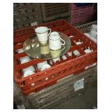 RACKS SCHMIDT COFFEE CUPS WITH SILVER TRIM