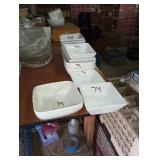 LOT OF 17 SQUARE BOWLS 7" & 8"