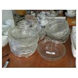 LOT OF 13 HEAT PROOF PYREX GLASS BOWLS 11"