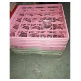 LOT OF 38 ROCK GLASSES WITH RACK
