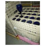 RACKS OF BLUE WATER GLASSES