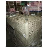 RACKS OF TALL BEER GLASSES