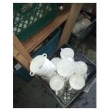 LOT OF 77 WHITE SOUP CUPS  WITH HANDLES