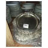 LOT OF 8 OVAL SILVER PLATED TRAYS 16"