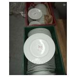 LOT OF 39 WHITE DINNER PLATES 10-3/4"